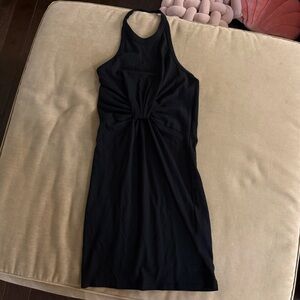 t by alexander wang black mini halter dress